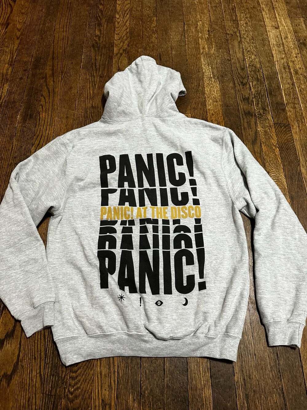 Panic! At The Disco Logo Graphic Hoodie Gray Size Large